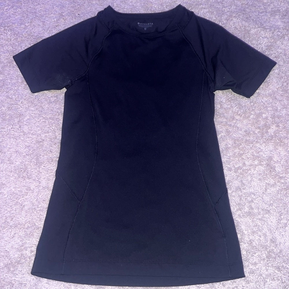 black athleta workout tee